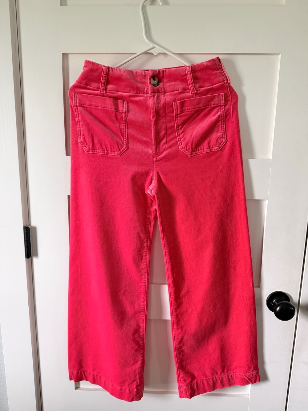 Mauve Coral/Pink Wide-Leg velvet Colette Pants